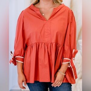 Chic Soul Falling Slowly Top Orange/Rust size 2XL